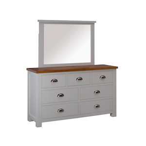 Dressing Tables: Alton 7 Drawer Pine Dresser & Mirror