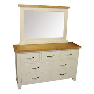 Dressing Tables: Felixstowe 7 Drawer Pine Dresser & Mirror