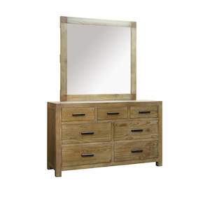 Vancouver 7 Drawer NZ Pine Dresser & Mirror