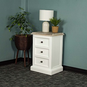 Biarritz 3 Drawer Bedside Cabinet