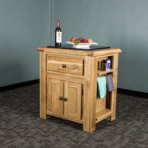 Danube Compact Granite Top Oak Kitchen Island