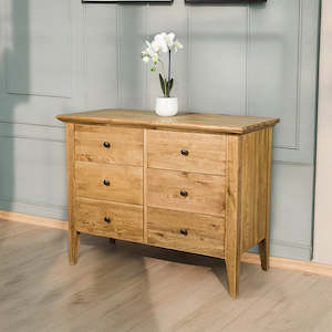 Beethoven: Beethoven Oak Lowboy Six Drawer Chest