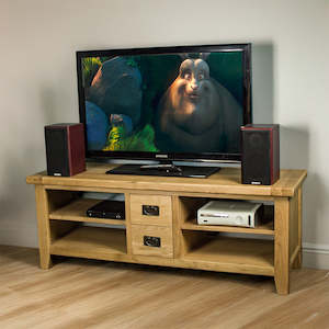 Vienna 2 Drawer Oak Entertainment Unit