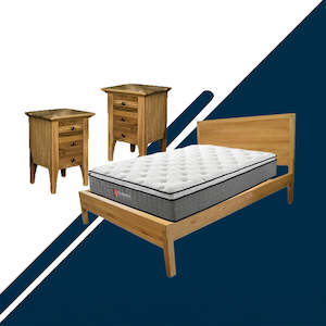 Ormond: Ormond Oak Queen Bedroom Suite with Pillow Top Pocket Spring Mattress
