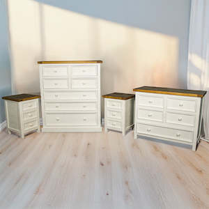 Tuscan: Tuscan Four-Piece Recycled Pine Bedroom Suite