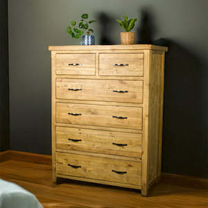 Ventura Recycled Pine Six Drawer Tallboy