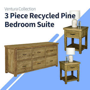 Ventura: Ventura 3 Piece Recycled Pine Bedroom Suite