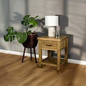Ventura Recycled Pine Bedside Cabinet / Lamp Table
