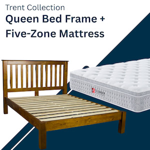 Bed Frame Mattress Deals: Trent Queen Bed Frame + Five Zone Mattress Combo