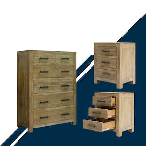 Pre Order: Vancouver Stonewash 3-Piece Bedroom Suite