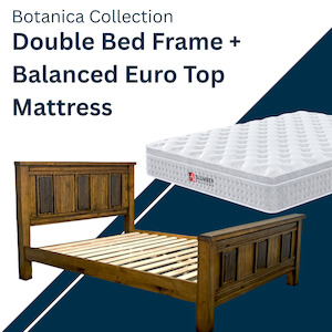 Bed Frame Mattress Deals: Botanica Double Bed + Balanced Euro Top Mattress Combo