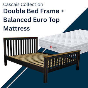 Bed Frame Mattress Deals: Cascais Double Bed Frame + Balanced Euro Top Mattress Combo