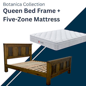 Bed Frame Mattress Deals: Botanica Queen Bed Frame + Five Zone Mattress Combo