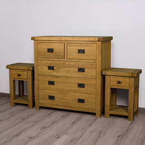 Queensland 3 Piece Bedroom Set with 1 Drawer Bedsides