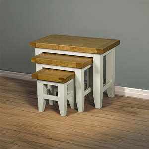 Oak Furniture: Tasmania Oak Top Nesting Tables