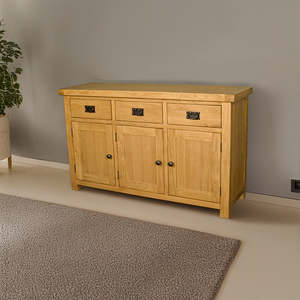 Oak Furniture: Queensland 3 Door Oak Sideboard