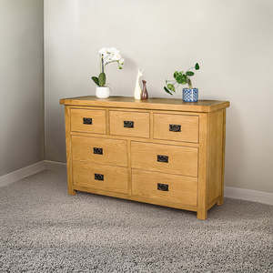 Queensland 7 Drawer Oak Lowboy