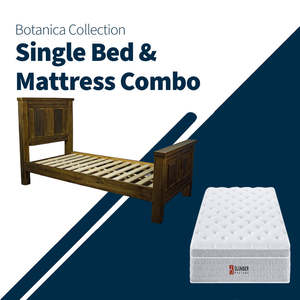 Botanica Single Bed + Medium Euro Top Mattress Combo