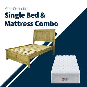 Mars Single Bed + Medium Euro Top Mattress Combo