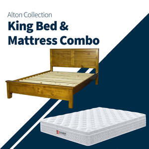 Alton Rimu King Bed + Balanced Euro Top Mattress Combo