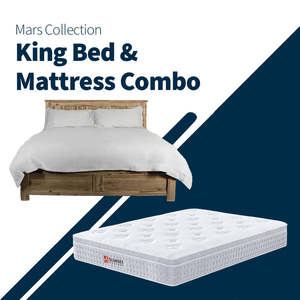 Bed Frame Mattress Deals: Mars King Bed + Soft Euro Top Mattress Combo