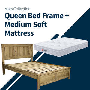 Bed Frame Mattress Deals: Mars Queen Bed Frame + Medium Soft Mattress