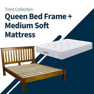 Bed Frame Mattress Deals: Trent Queen Bed Frame + Medium Soft Mattress