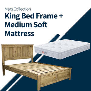 Bed Frame Mattress Deals: Mars King Bed Frame + Medium Soft Pocket Spring Mattress