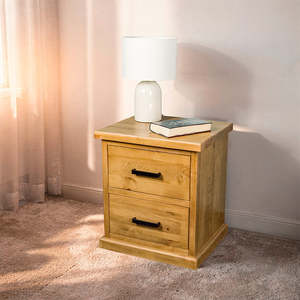 Hive 2 Drawer NZ Pine Large Bedside Cabinet