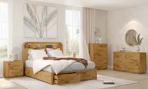 Kimberly NZ Pine Queen Bedroom Suite with Tallboy and Lowboy