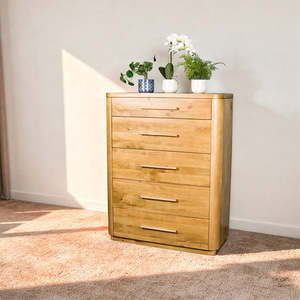 New Arrivals: Kimberly 5 Drawer NZ Pine Tallboy