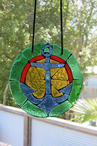 Products: Anchor stained glass mosaic suncatcher Mainlymosaics