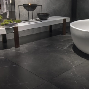 CLOUDY BLACK HONED PORCELAIN TILE 600X1200MM - $75/SQM
