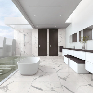 ELLA WHITE PORCELAIN MATTE TILE 600X600MM - $49/SQM