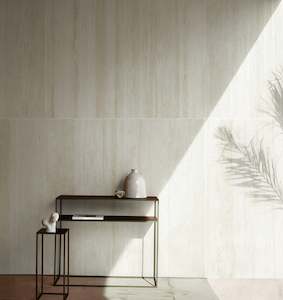 Tiles: ARTISAN TRAVERTINE BEIGE PORCELAIN MATTE TILE 600X600MM - $59/SQM