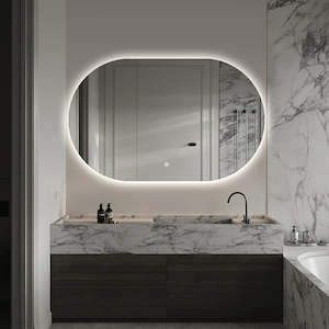 BIANCA PREMIUM OVAL BACKLIT LED MIRROR 1100X700MM WITH DEMISTER - 3 COLOUR LIGHTS