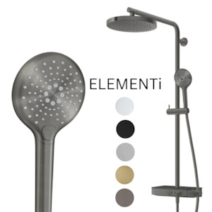 Shower Sets: ELEMENTI SPLASH PLUS 3FCT COLUMN SHOWER WITH INTEGRATED THERMOSTATIC SHOWER MIXER & SHELF - 5 COLOURS