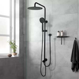 Shower Sets: OPAL ROUND TWIN SHOWER COLUMN - MATTE BLACK