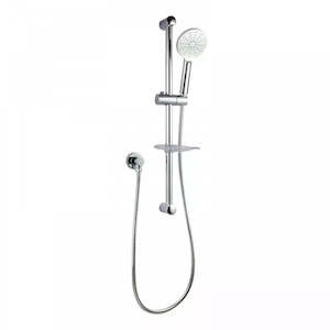 Shower Slides: OPAL ROUND SHOWER SLIDE WITH 3 FUNCTION HAND SHOWER & SOAP DISH - CHROME