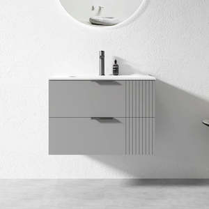 Wall Hung Vanities: AURA GREY 750MM WALL HUNG VANITY| PLYWOOD