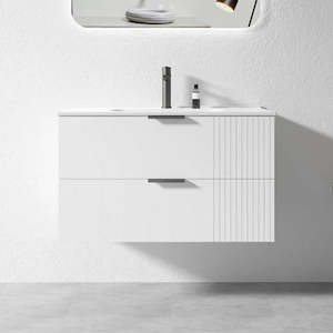 Wall Hung Vanities: AURA WHITE 900MM WALL HUNG VANITY| PLYWOOD