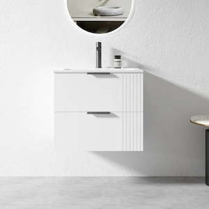 Wall Hung Vanities: AURA WHITE 600MM WALL HUNG VANITY| PLYWOOD