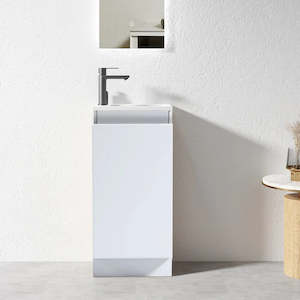 YOLO SLIM FLOOR STANDING VANITY | WHITE GLOSS | 400MM | PLYWOOD