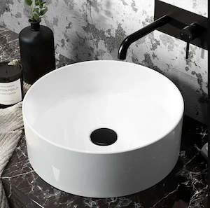 ROUND GLOSS WHITE CERAMIC ART BASIN