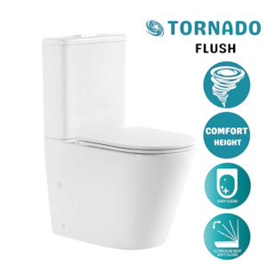 Toilet Suites: OCEANO OVERHEIGHT ZERO RIM TORNADO TOILET SUITE 660x370x850MM