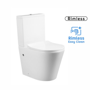 Toilet Suites: OCEANO COMPACT RIMLESS BACK TO WALL TOILET SUITE 605X370X800