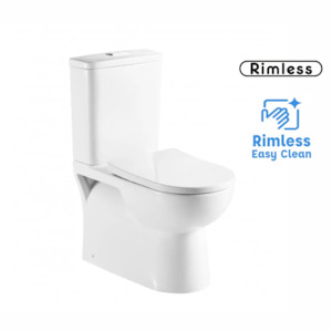 NOIR RIMLESS BACK TO WALL TOILET SUITE - GLOSS WHITE 680x380x860MM
