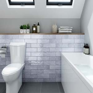 Subway Tiles: LIGHT GREY CERAMIC SUBWAY TILES 75X300MM