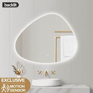 Mirrors And Mirror Cabinets: 1150X990X1210MM ASYMMETRICAL LED BATHROOM MIRROR - BACKLIT VANITY MIRROR WITH MOTION SENSOR