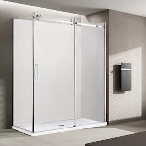 Showers: 1200X900MM FRAMELESS SLIDING DOOR SHOWER ENCLOSURE KIT- CHROME